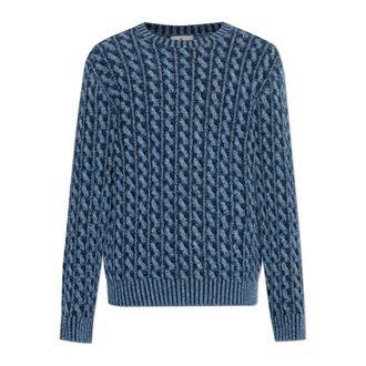 Etro Etro, Round-neck Knitwear, male, Blue, Size: XL Wool sweater with a crew neck