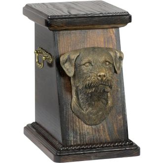 OEM Border Terrier - Urna Para Cenizas De Perro, Elegante Urna Con Estatuilla, Urna Conmemorativa Con Busto De Perro De Art-dog