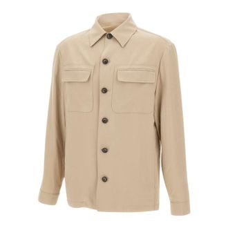 Pal Zileri Heren, Jassen, Beige, Maat: 3XL Zijde