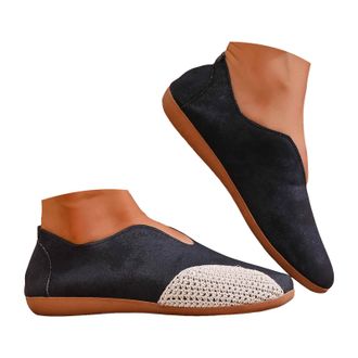 Generic Womens Dress Flats Round Toe Slip On Comfortable Casual Business Work Shoes for Women Dressy Flat Non Slip Loafers Outdoor Vintage Lightweight Low Top