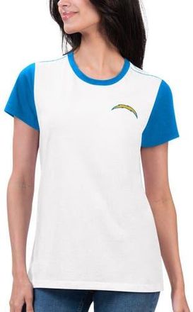 G-III 4Her by Carl Banks Womens G-III 4Her by Carl Banks White/Powder Blue Los Angeles Chargers Fashion Illustration T-Shirt at Nordstrom, Size Xx-Large
