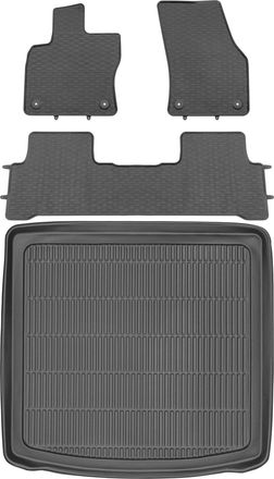 OEM Volkswagen Touran Ii Minivan A Partir De 2015 Set - Alfombrillas De Goma Para Coche + Alfombrilla Para Maletero