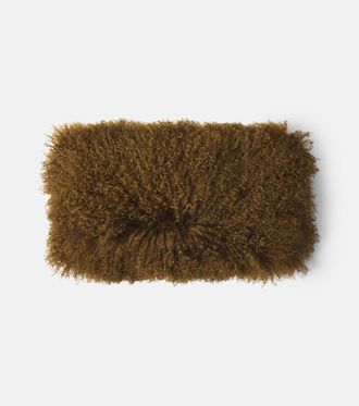 Maison de Vacances Shearling and linen cushion