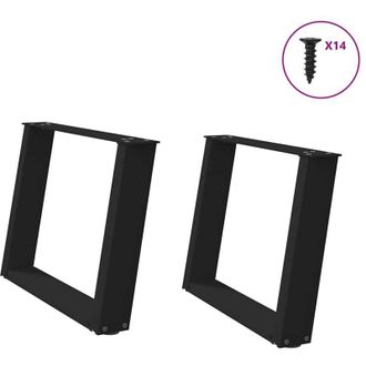 vidaXL Vidaxl - Patas Para Mesa De Centro En Forma De U (2 Unidades), Color Negro, 70 X (42-43) Cm, Acero