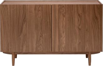 Miliboo Aparador Vintage Acabado Madera Oscura Nogal 2 Puertas L120 Cm Sanaa