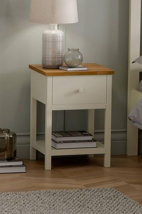 Julian Bowen Coxmoor 1 Drawer Bedside Table in Ivory
