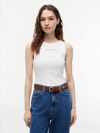 Tommy Hilfiger Camiseta sin mangas slim acanalada con logo