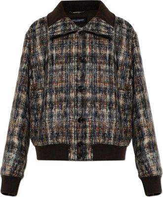 Dolce & Gabbana Chaqueta de Lana con Cuello - Jackets - Hombre - Marr&oacute;n - M