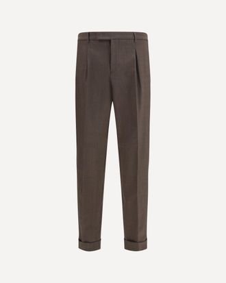 Cruna Carrot fit single pleat Pants in virgin wool Male 50