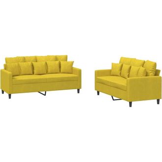 vidaXL Vidaxl - Juego De Sof&aacute;s Con Cojines 2 Piezas Terciopelo Amarillo