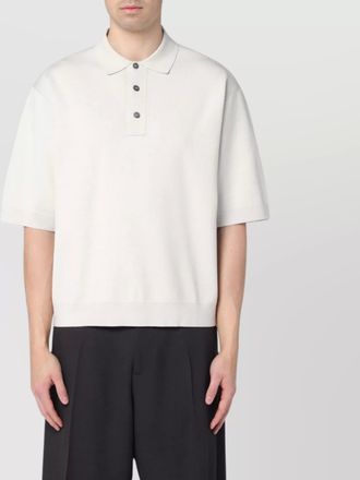 STUDIO NICHOLSON ribbed hem short sleeve polo