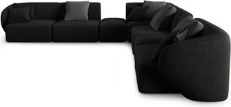 BLOOMINGLOFT 7-Sitzer Design-Ecksofa Chiara Chenille ohne Rückenlehne