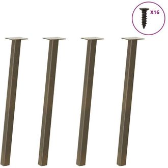 vidaXL Vidaxl - Patas Para Mesa Consola 4 Unidades Acero Natural 72 Cm Acero