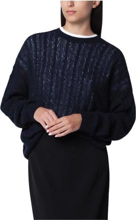 Lisa Yang Amabel Sweater - Dames - Ronde hals truien - Blauw - XS - Kasjmier - Truien & Vesten