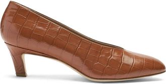 Scarosso Deva 50mm crocodile-effect pumps - women - Calf Leather/Calf Leather/Calf Leather - 39.5 - Brown