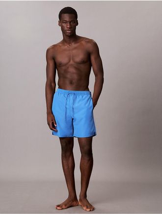 Calvin Klein Mens Icon Logo Drawstring 7 Swim Shorts - Blue - 2XL