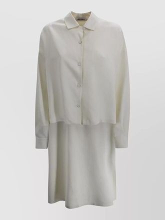 Alberta Ferretti cropped button up shirt layered design