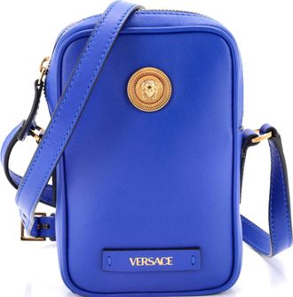 Versace Medusa Biggie Pouch Crossbody Bag Leather Micro