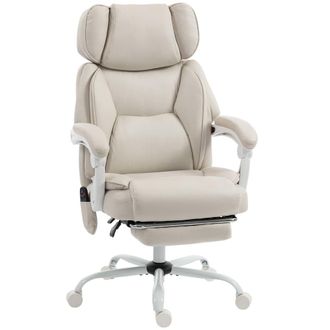 HOMCOM Silla de oficina 70x75.5x122.5 cm crema
