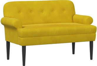vidaXL Sof&aacute; Amoroso Con Botones Acolchados Amarillo 120 X 66 X 78 Cm Vidaxl