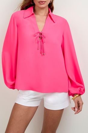 Trina Turk Lambro Top in Magenta Milano at Nordstrom, Size X-Small