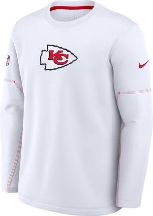 Nike Kansas City Chiefs Sideline Coaches Nike Mens Therma-FIT NFL Long-Sleeve T-Shirt in White | 03BR075K7G-MXW