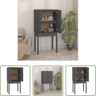 vidaXL Credenza grigia - Credenza Grigia 60x40x120 cm in Legno Massello di Pino