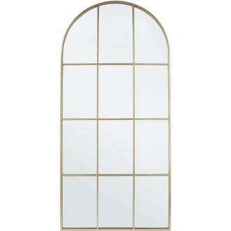 BIZZOTTO Specchio con cornice in metallo Window con piedistallo h 80x2,5x170 cm -Oro