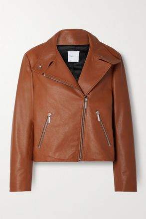 Rosetta Getty Giacca Biker In Pelle Testurizzata - Arancione