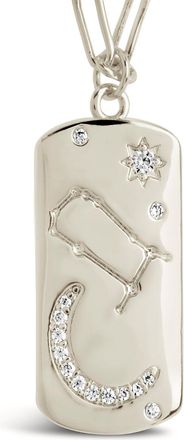 Sterling Forever CZ Constellation Dog Tag Pendant Necklace