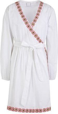 8 by YOOX ORGANIC COTTON CROSS-OVER TOP MIDI DRESS