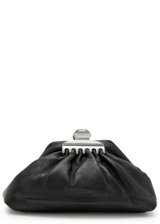 Marc Jacobs The Claw Clip Small Leather Clutch - Black - One Size