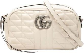 Gucci Pre-owned Cross Body Bags, female, Beige, Size: ONE SIZE Pre-owned Vintage Quilted Crossbody Bag