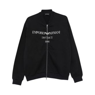 Emporio Armani Chaqueta bomber con ribetes de canal&eacute; y letras - Sweatshirts & Hoodies - Hombre - Negro - 3XL