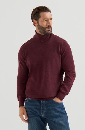Brunello Cucinelli Moulin&eacute; cashmere turtleneck sweater in Dark Grey at Nordstrom, Size 52