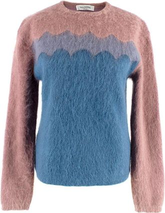Valentino Garavani Colourblock Detailed Mohair Blend Jumper Size S