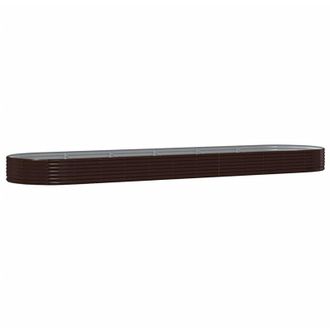 vidaXL Jardinera Arriate Acero Galvanizado Marr&oacute;n 523x140x36cm Vidaxl