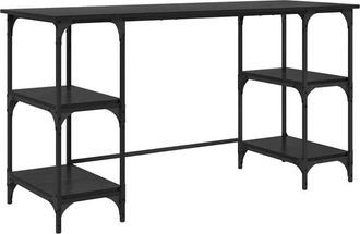 vidaXL Escritorio Roble Negro 140 X 50 X 75 Cm Madera Contrachapada Vidaxl