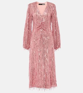 Rotate Abito midi con paillettes