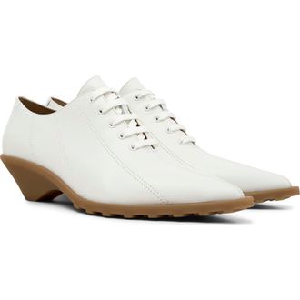 Camper Anita Pointed Toe Lace-Up Sneaker in White Natural at Nordstrom, Size 40