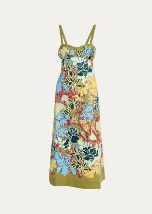 Alemais Solstice Floral Cotton Midi-Dress