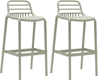 Mobili Rebecca Mobili Rebecca - Sgabello da Bar Rebecca Mobili Hindiba 97x46x40 Polipropilene Verde Chiaro Moderno set 2 pz