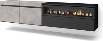 Skraut Home Skraut Home - Mueble Tv, Televisi&oacute;n, Muebles De Sal&oacute;n, Almacenaje, 200x45x35cm, Para Tv Hasta 80, Chimenea El&eacute;ctrica, Colgado, Suspendido, Estilo Mode