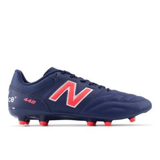 New Balance Uomo 442 Team FG V2 in Blu/Grigio/Rosso, Pelle, Taglia 45