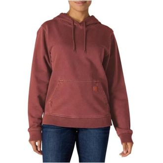 Carhartt Work in Progress Hoodie Womens Dark Spice Red French Terry Relaxed Fit Outdoor JAX1754