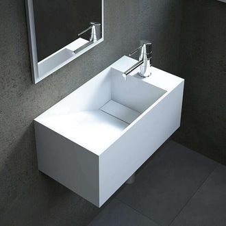 Ambra Lavabo Suspendido En Solid Surface 50 Cm - Rh&eacute;a D