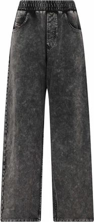 Diesel Vaqueros de pierna ancha con lavado &aacute;cido - Jeans - Mujer - Negro - XS