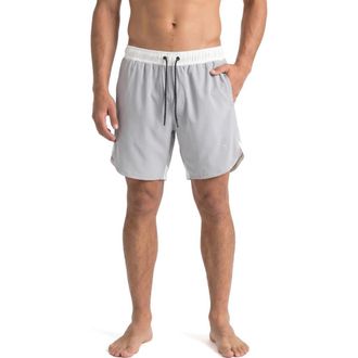 Spyder Colorblocked Scallop Volley Swim Shorts in Alloy at Nordstrom Rack, Size Xx-Large