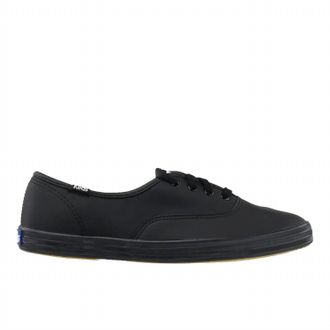 Keds Womens Champion Lace Up Sneakers In Black Leather