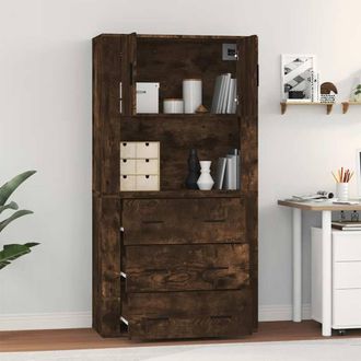 Berkfield Home Highboard Smoked Oak Engineered Wood in Brown
